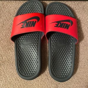 NBW Red and Black Nike Slides